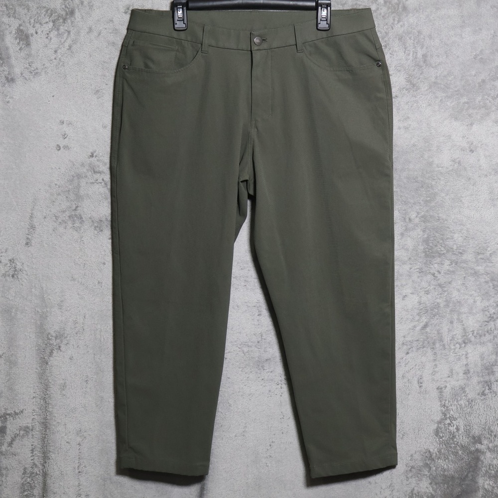 Lululemon ABC Pants Mens 36x26 Green Warpstreme 5 Pocket Chino Preppy